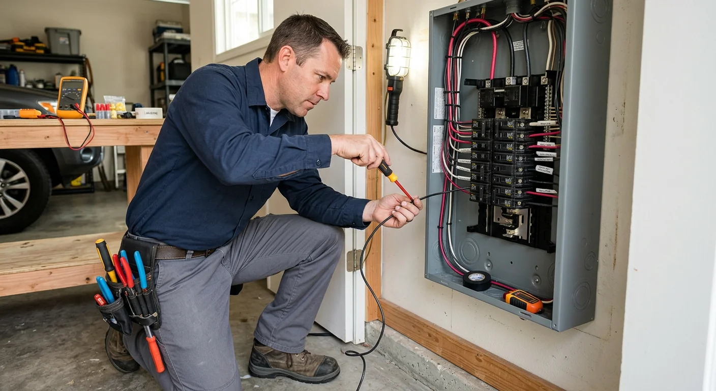 Electrician reviewing a written home wiring estimate with a Pleasanton homeowner