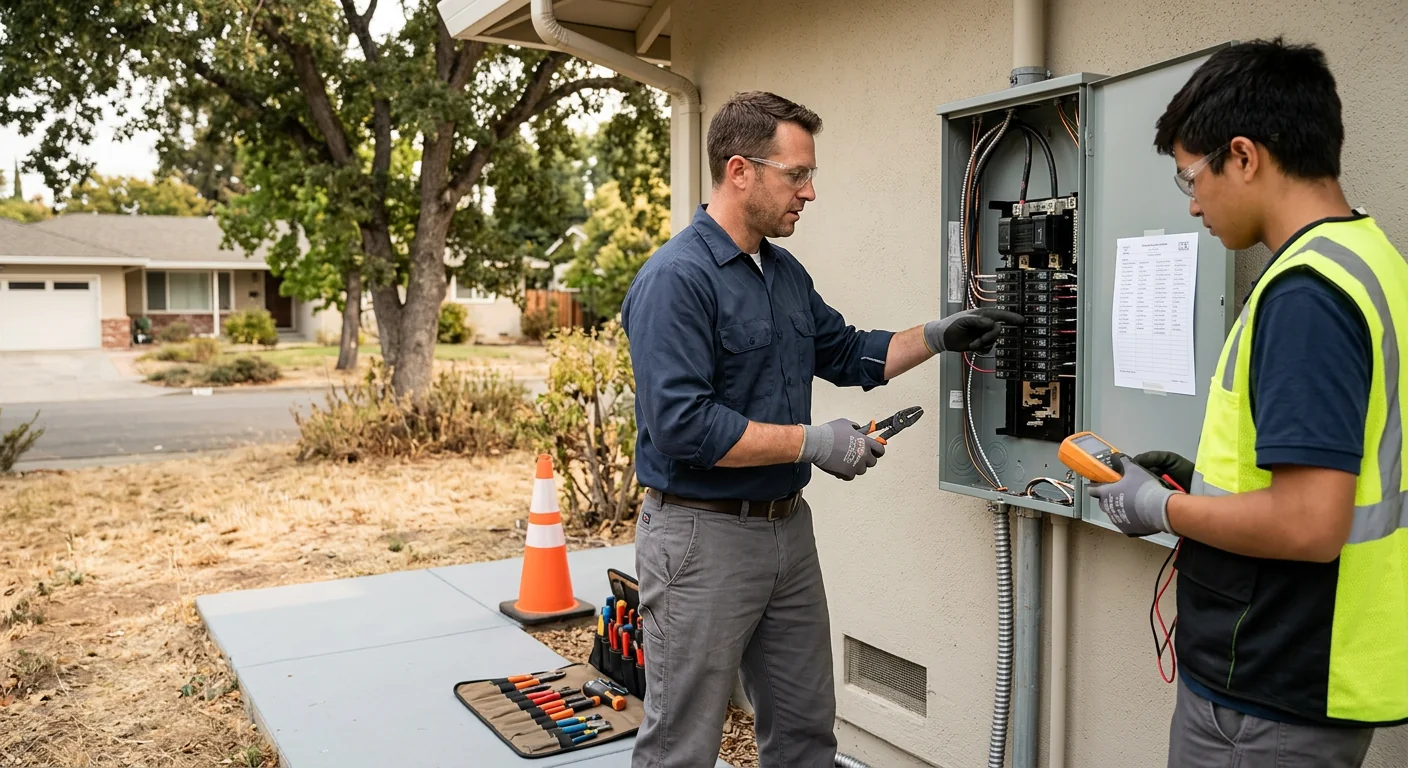 Pleasanton Electrician Pros team completing a Electrician service visit in Pleasanton, CA